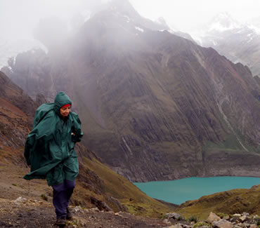 Zamunya pass in the Cordillera Huayhuash